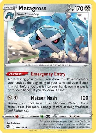 Metagross 119/195 Holofoil - Holo Rare - SWSH12: Silver Tempest