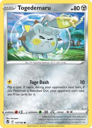 Togedemaru 127/195  - Common - SWSH12: Silver Tempest