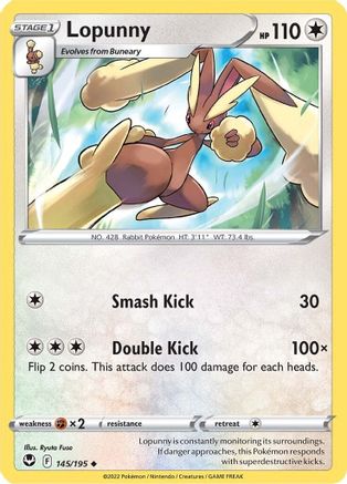 Lopunny 145/195  - Uncommon - SWSH12: Silver Tempest