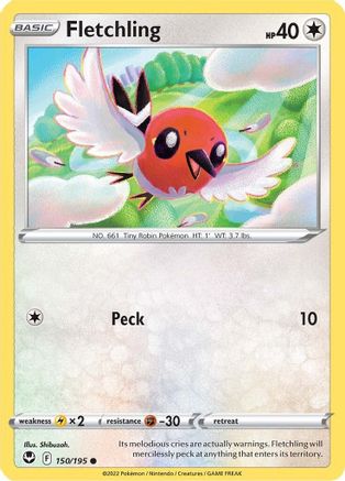 Fletchling 150/195  - Common - SWSH12: Silver Tempest