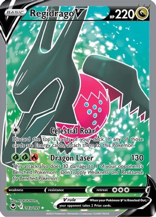 Regidrago V (Full Art) 183/195 Holofoil - Ultra Rare - SWSH12: Silver Tempest