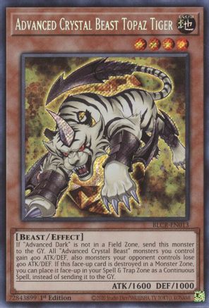 Advanced Crystal Beast Topaz Tiger (BLCR-EN013) - Secret Rare - Battles of Legend: Crystal Revenge