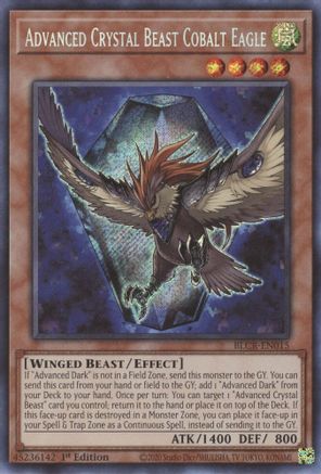 Advanced Crystal Beast Cobalt Eagle (BLCR-EN015) - Secret Rare - 1st Edition - Battles of Legend: Crystal Revenge