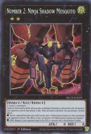 Number 2: Ninja Shadow Mosquito (BLCR-EN029) - Secret Rare - 1st Edition - Battles of Legend: Crystal Revenge