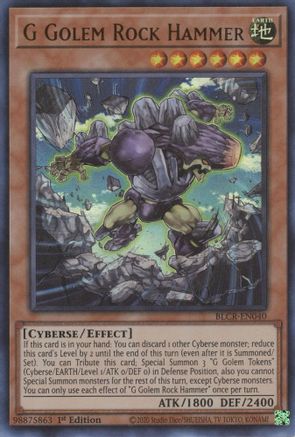 G Golem Rock Hammer (BLCR-EN040) - Ultra Rare - 1st Edition - Battles of Legend: Crystal Revenge
