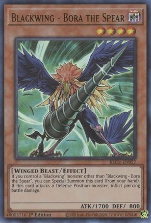 Blackwing - Bora the Spear (BLCR-EN057) - Ultra Rare - 1st Edition - Battles of Legend: Crystal Revenge