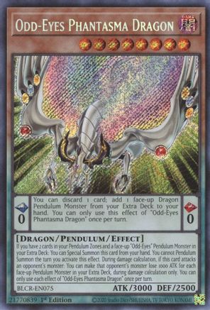 Odd-Eyes Phantasma Dragon (BLCR-EN075) - Secret Rare - Battles of Legend: Crystal Revenge