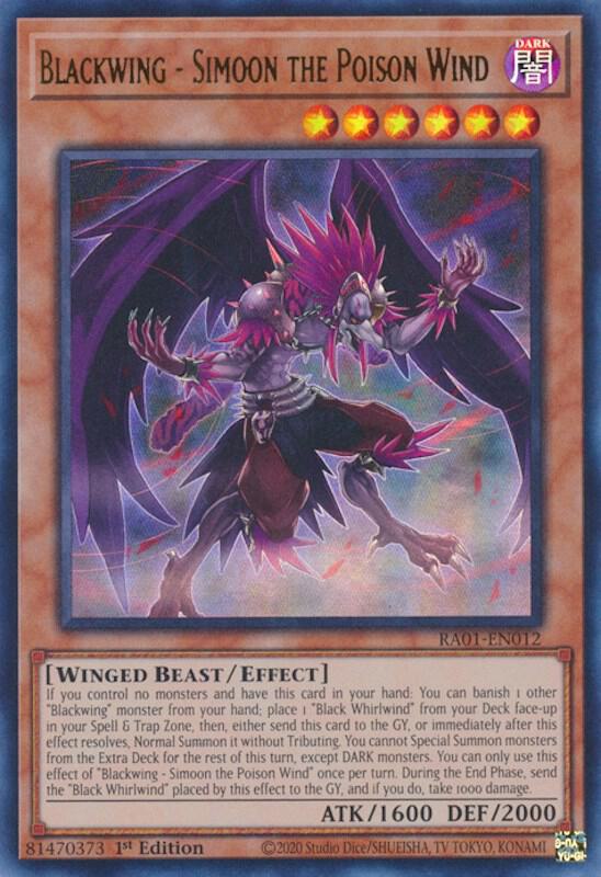 Blackwing Simoon the Poison Wind UR RA01-EN012 (25th Anniversary Rarity Collection)  - 1st Edition