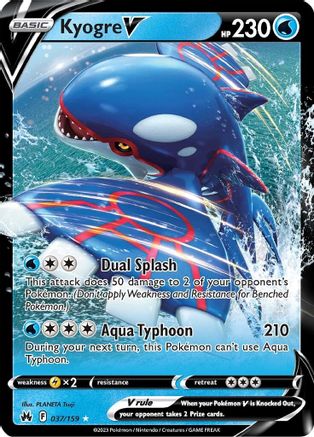 Kyogre V 37/159 Holofoil - Ultra Rare - Crown Zenith