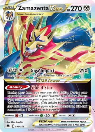 Zamazenta VSTAR 99/159 Holofoil - Ultra Rare - Crown Zenith