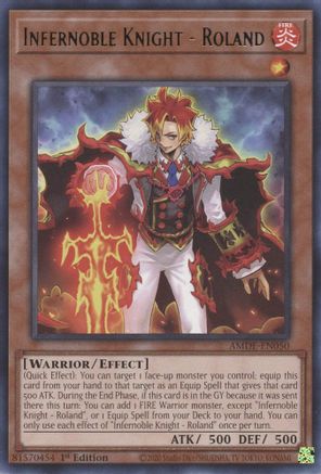 Infernoble Knight - Roland (AMDE-EN050) - Rare - 1st Edition - Amazing Defenders