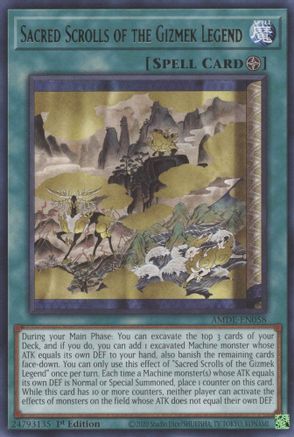 Sacred Scrolls of the Gizmek Legend (AMDE-EN058) - Rare - 1st Edition - Amazing Defenders