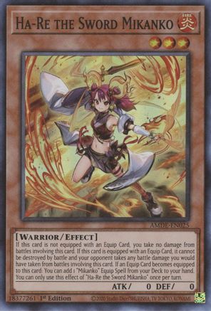 Ha-Re the Sword Mikanko (AMDE-EN025) - Super Rare - 1st Edition - Amazing Defenders