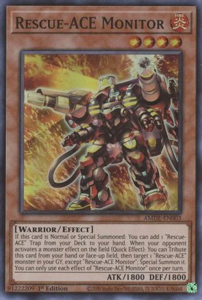 Rescue-ACE Monitor (AMDE-EN003) - Super Rare - 1st Edition - Amazing Defenders