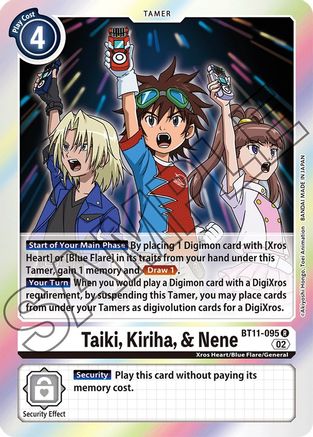 Taiki, Kiriha, & Nene (BT11-095) Foil Rare - Dimensional Phase