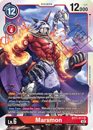 Marsmon (BT11-017) Foil Super Rare - Dimensional Phase