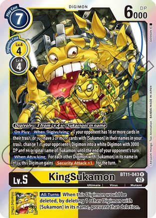 KingSukamon (BT11-043) Foil Rare - Dimensional Phase