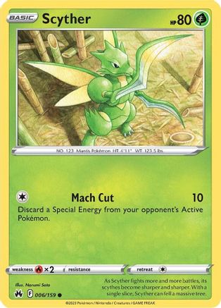 Scyther 6/159  - Common - Crown Zenith