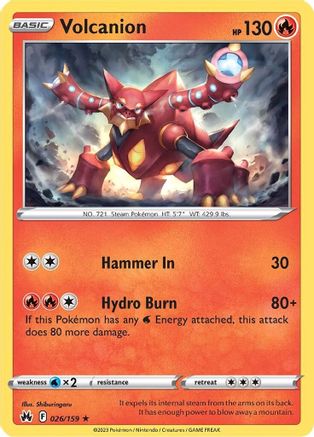 Volcanion 26/159 Holofoil - Holo Rare - Crown Zenith