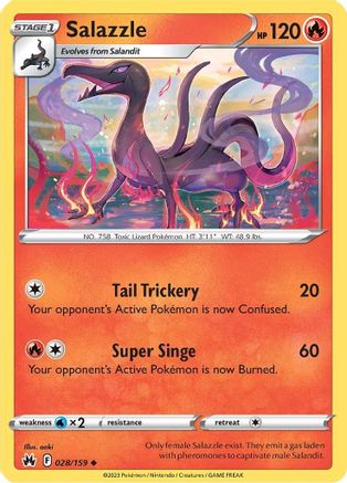Salazzle 28/159  - Uncommon - Crown Zenith