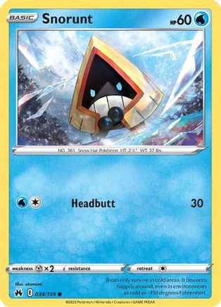 Snorunt 34/159  - Common - Crown Zenith
