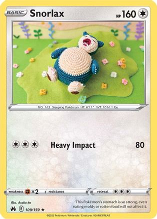 Snorlax 109/159  - Rare - Crown Zenith