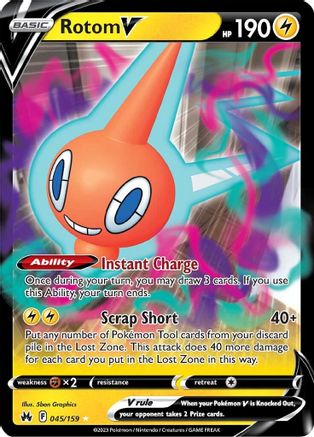 Rotom V 45/159 Holofoil - Ultra Rare - Crown Zenith