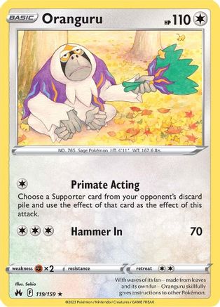 Oranguru 119/159  - Rare - Crown Zenith