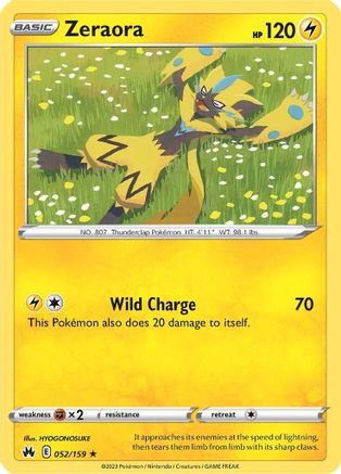Zeraora 52/159  - Rare - Crown Zenith
