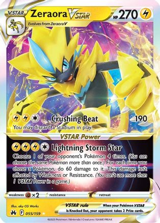 Zeraora VSTAR 55/159 Holofoil - Ultra Rare - Crown Zenith