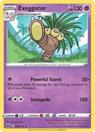 Exeggutor 58/159  - Rare - Crown Zenith