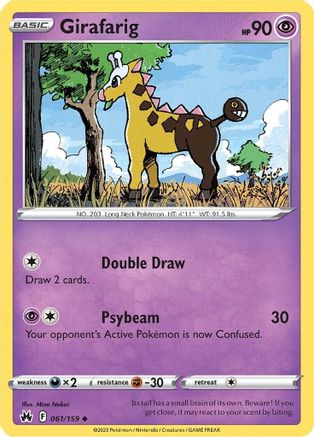 Girafarig 61/159  - Uncommon - Crown Zenith