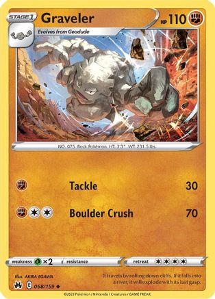 Graveler 68/159  - Uncommon - Crown Zenith