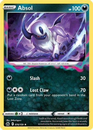 Absol 76/159 Holofoil - Holo Rare - Crown Zenith