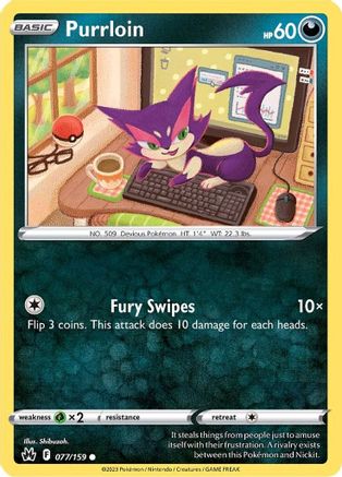 Purrloin 77/159  - Common - Crown Zenith