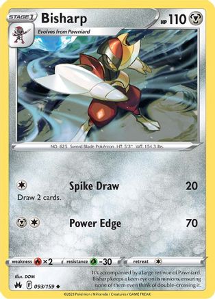 Bisharp 93/159  - Uncommon - Crown Zenith