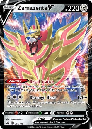 Zamazenta V 98/159 Holofoil - Ultra Rare - Crown Zenith