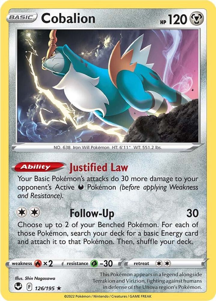 Cobalion 126/195 (SWSH12: Silver Tempest) 