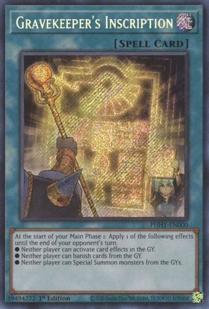 Gravekeeper's Inscription (PHHY-EN000) - Secret Rare - 1st Edition - Photon Hypernova