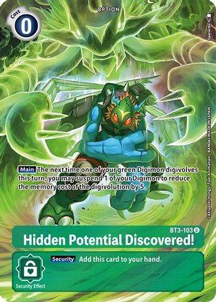 Hidden Potential Discovered! (Alternate Art) (BT3-103) Foil Uncommon - Dimensional Phase