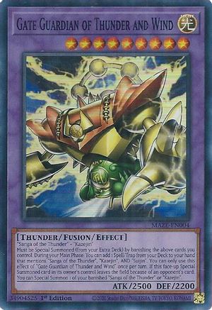 Gate Guardian of Thunder and Wind (MAZE-EN004) - Super Rare - 1st Edition - Maze of Memories
