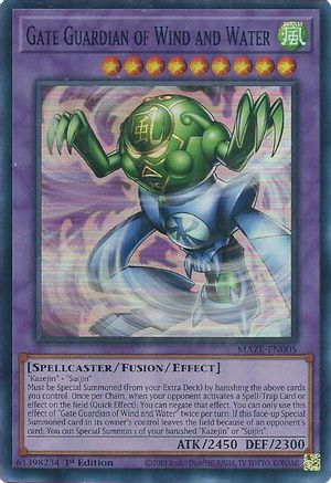 Gate Guardian of Wind and Water (MAZE-EN005) - Super Rare - 1st Edition - Maze of Memories