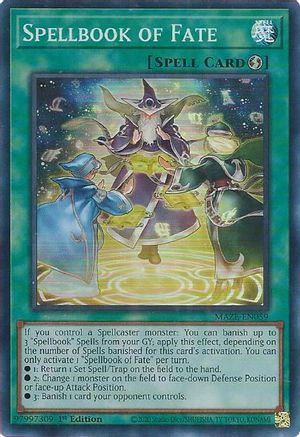 Spellbook of Fate (MAZE-EN059) - Super Rare - 1st Edition - Maze of Memories