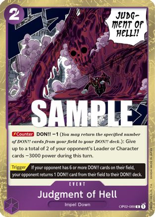 Judgment of Hell (OP02-089) - Foil Rare - Paramount War