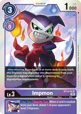 Impmon (ST14-02) Foil Super Rare - Starter Deck 14: Beelzemon Advanced Deck Set