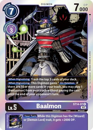 Baalmon (ST14-07) Foil Rare - Starter Deck 14: Beelzemon Advanced Deck Set