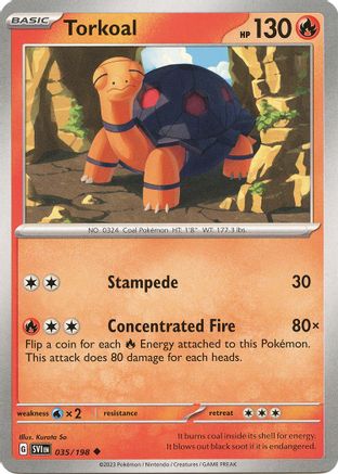 Torkoal 35  - Uncommon - SV01: Scarlet & Violet Base Set