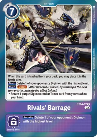 Rivals' Barrage (ST14-12) Foil Rare - Starter Deck 14: Beelzemon Advanced Deck Set