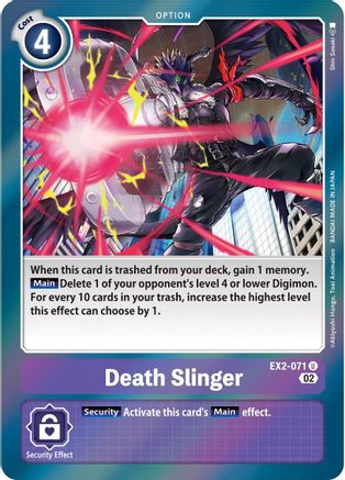 Death Slinger (Alternate Art) (EX2-071) Foil Uncommon - Starter Deck 14: Beelzemon Advanced Deck Set
