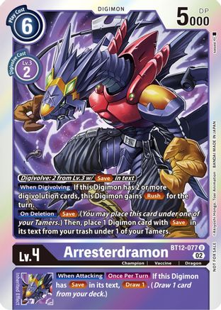 Arresterdramon (Box Topper) (BT12-077) Foil Uncommon - Across Time